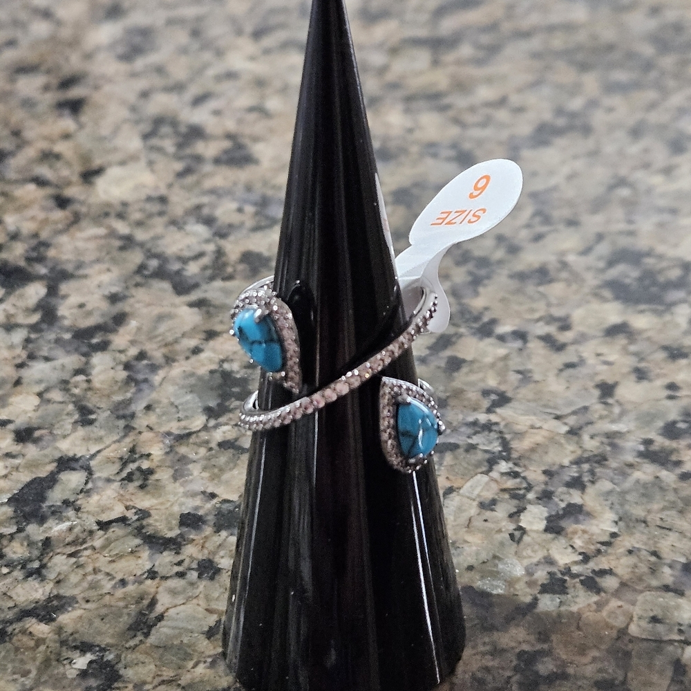 Bomb Party RG38870 "The Other Sparkler" Turquoise Magnesite Sz 6